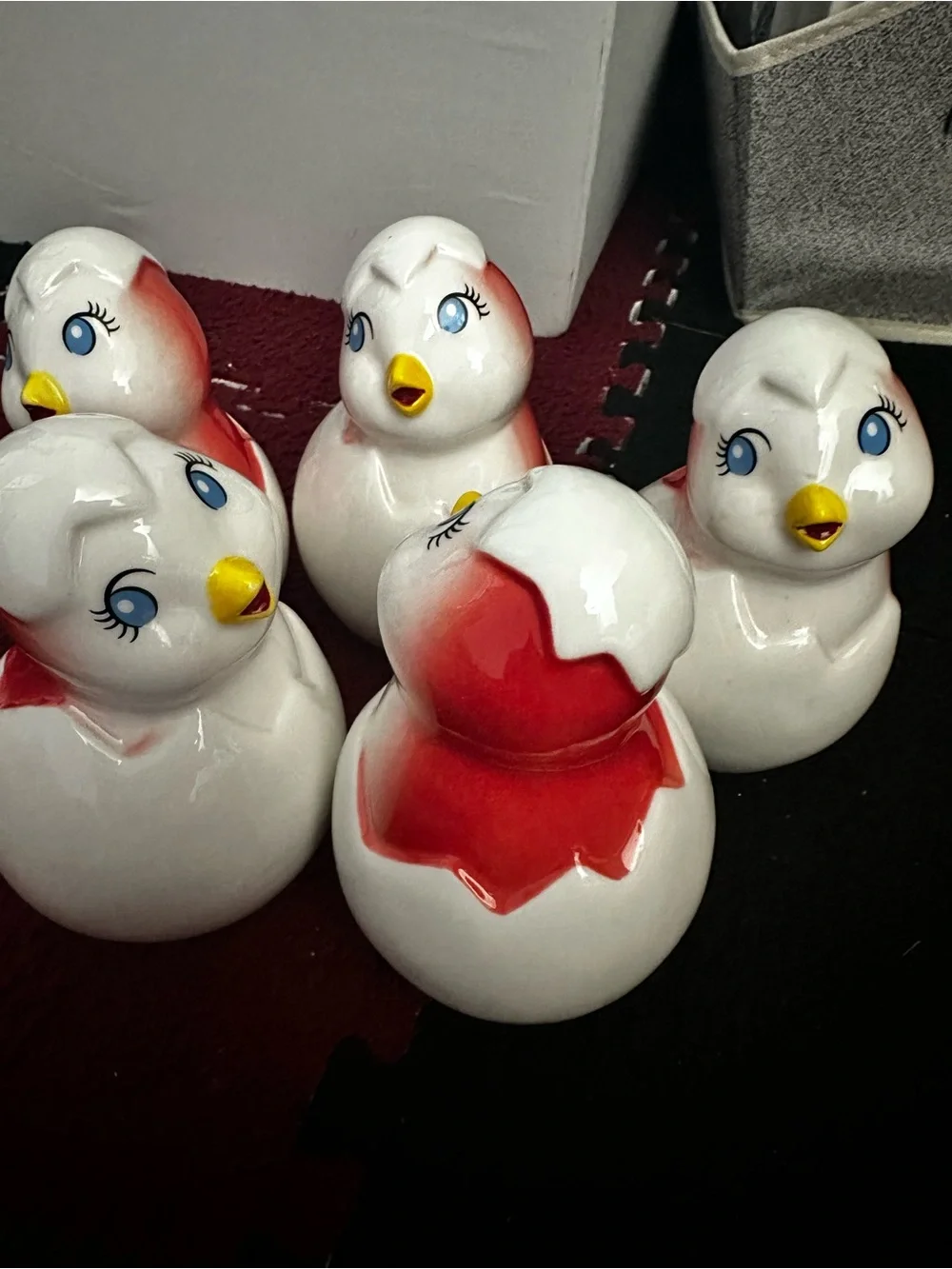 Target Ceramic Chick Set in White, Red, Blue & Yellow